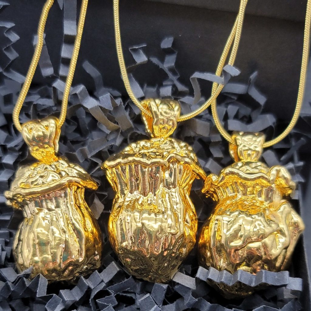 Golden Mushroom Pendant