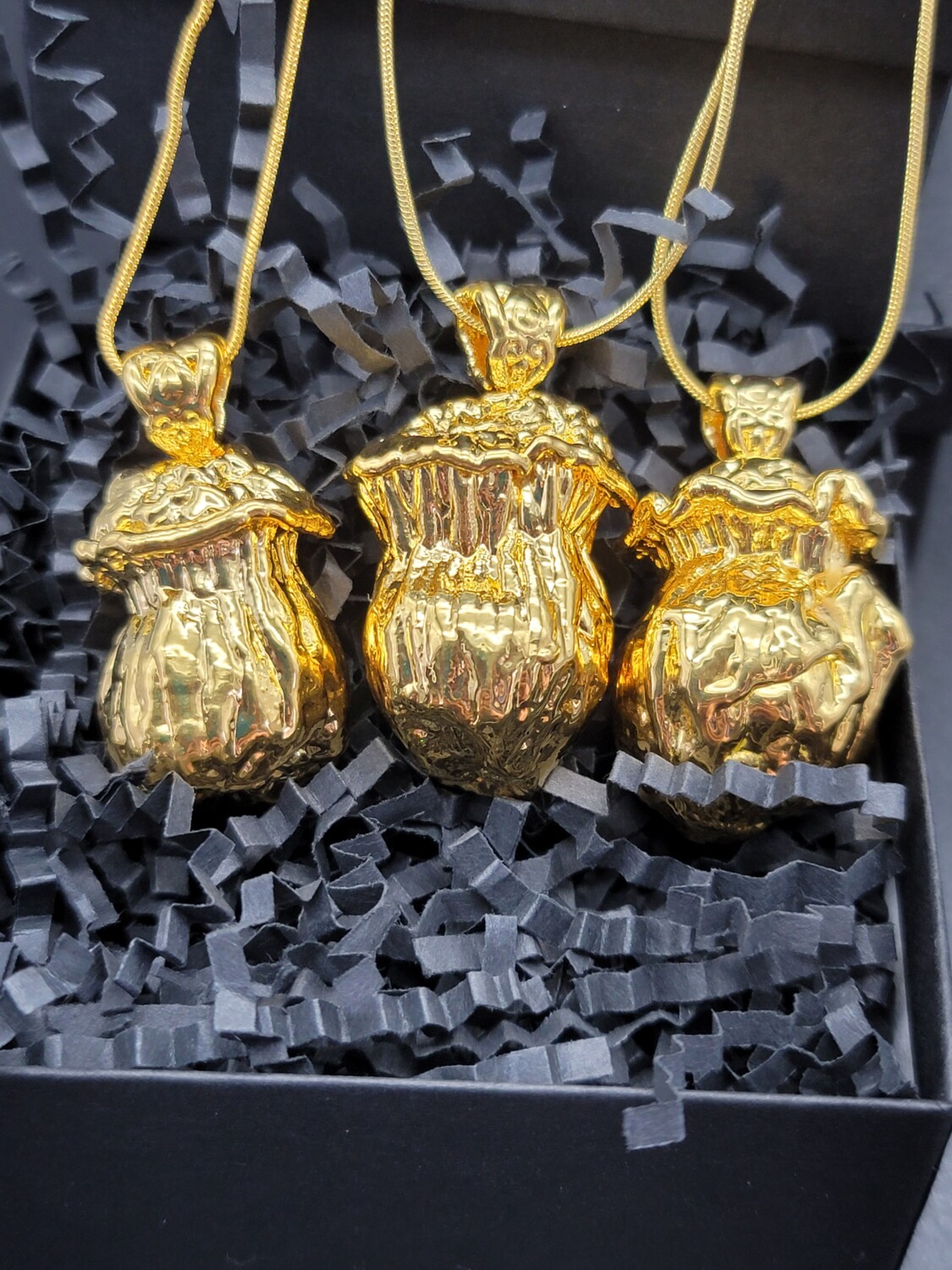 Golden Mushroom Pendant
