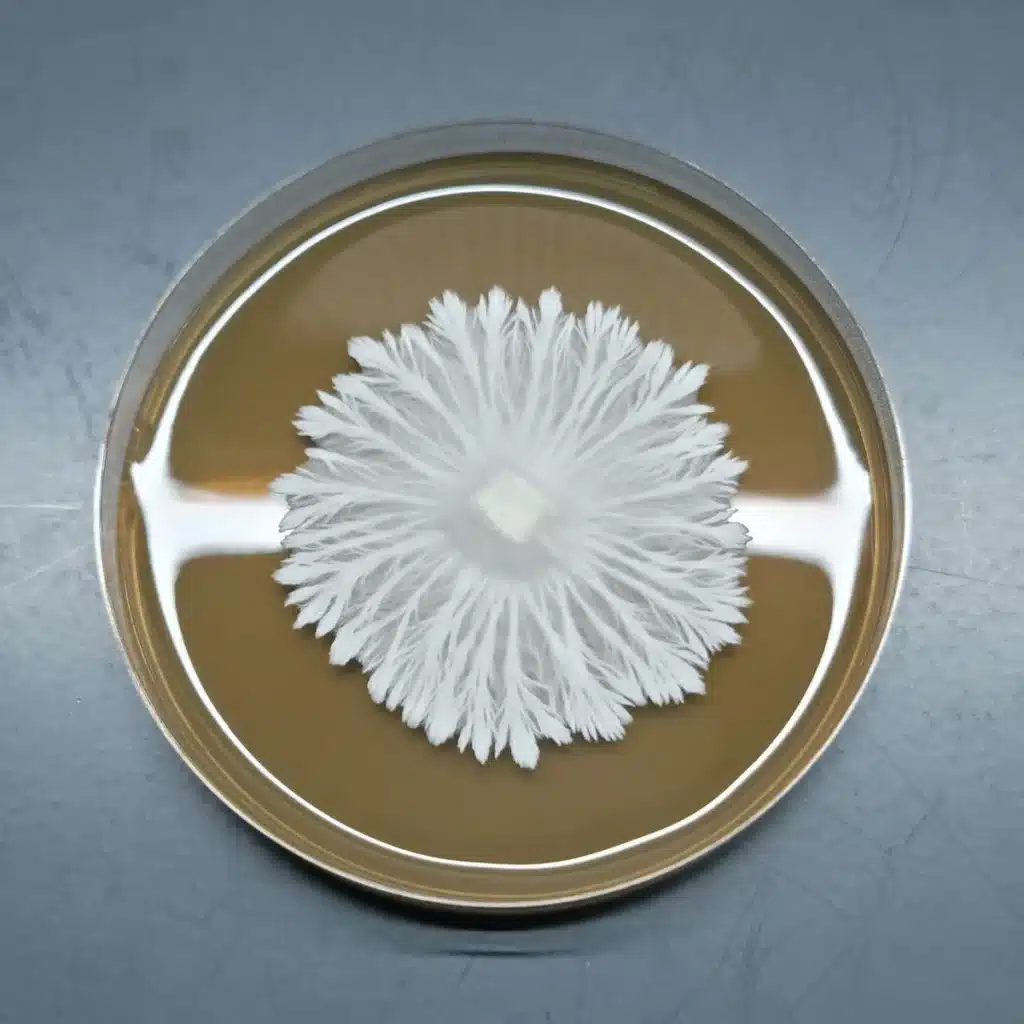 Hillbilly mycelium growing perfectly on a Petri dish.