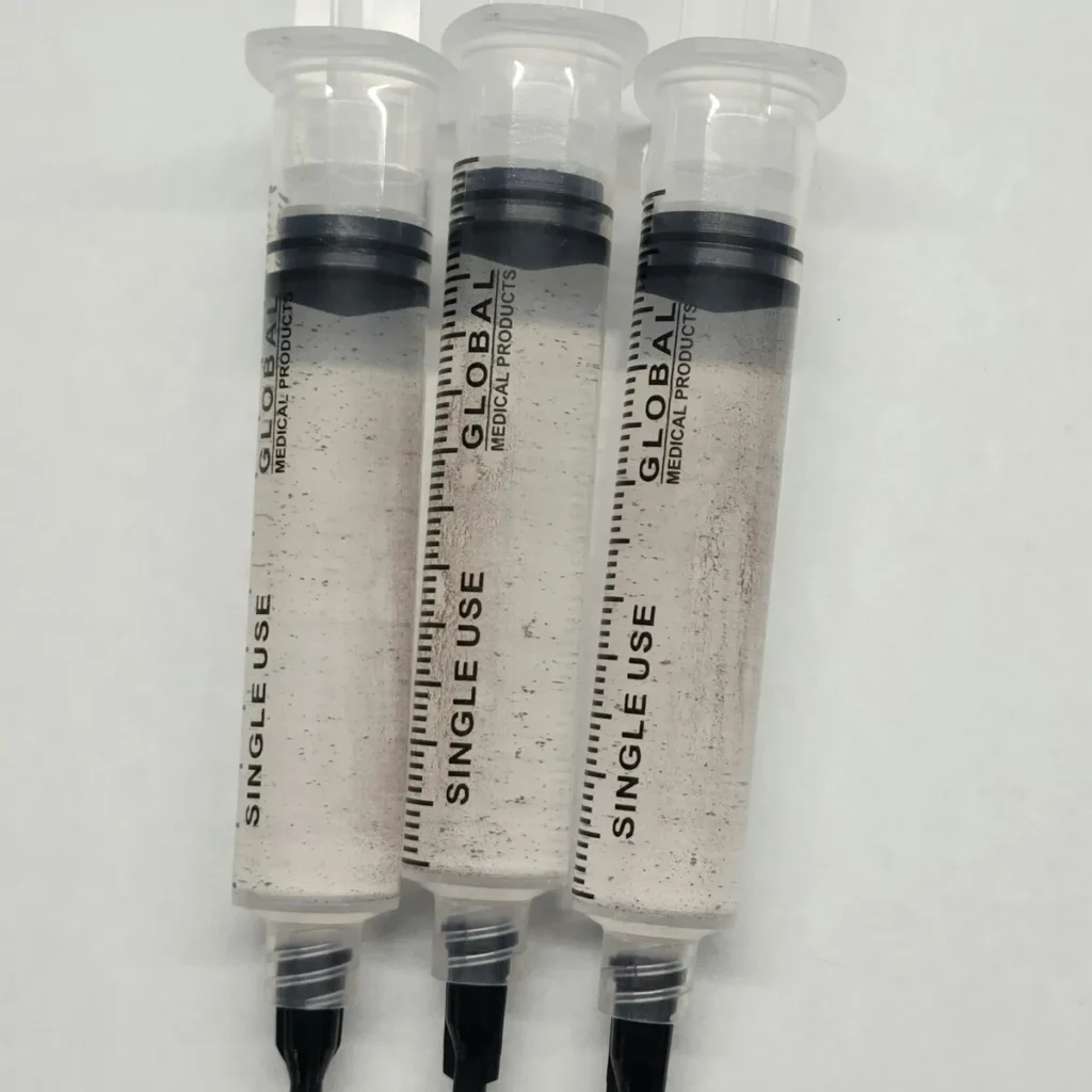 Spores suspended in a mushroom spore syringe.